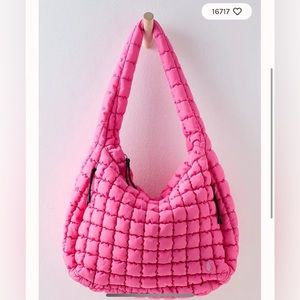 Free People FP Movement Quilted Carryall Bubblegum Hot Pink NEW